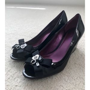 Coach Poppy Jaden Patent Leather Wedges